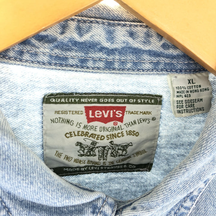 90'S Levi's Long Sleeve Denim Shirt Men's XL Vintage /eaa445752