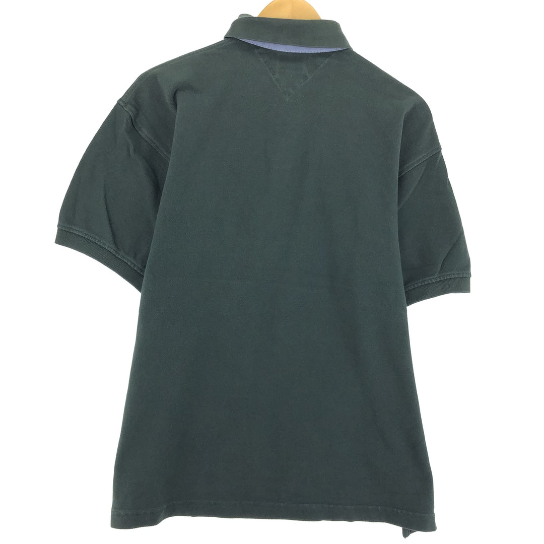90'S Tommy Hilfiger short sleeve polo shirt, men's size, vintage cotton Green type dark green Vintage Second Hand