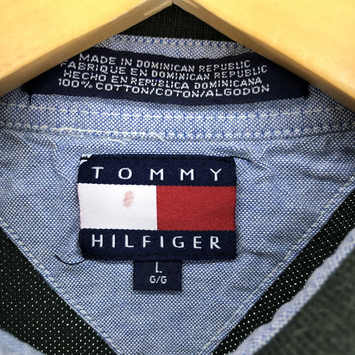90'S Tommy Hilfiger short sleeve polo shirt, men's size, vintage cotton Green type dark green Vintage Second Hand