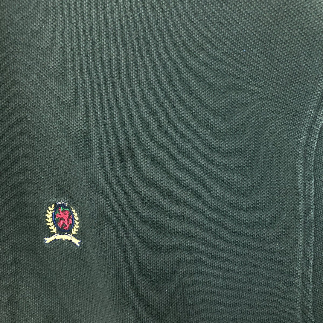 90'S Tommy Hilfiger short sleeve polo shirt, men's size, vintage cotton Green type dark green Vintage Second Hand