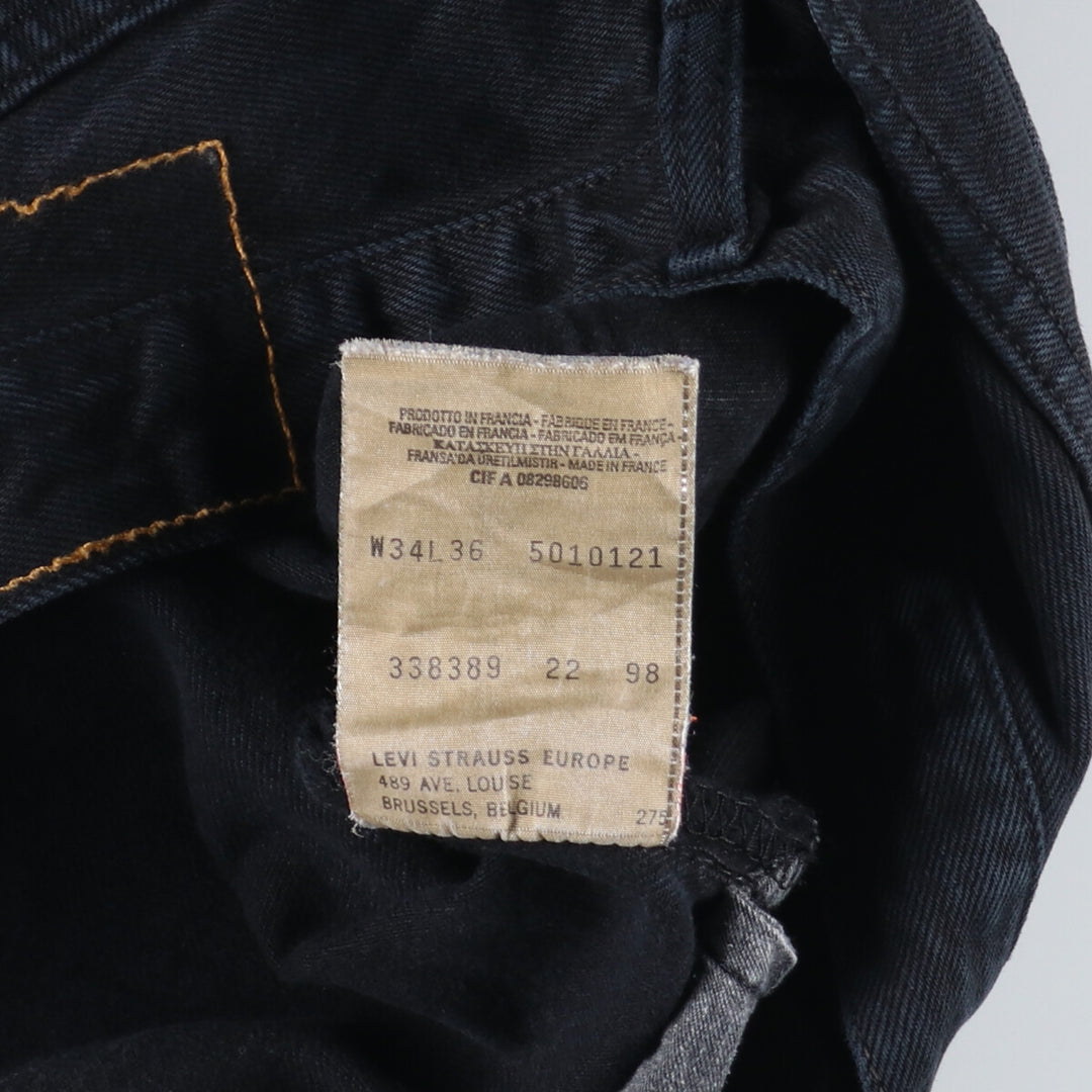 90'S Levi's 501 Euro model piece dyed black denim straight denim pants made in France men's w34 /eaa446010