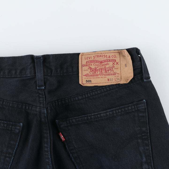 90'S Levi's 501 Euro model piece dyed black denim straight denim pants made in England men's w33 /eaa446012