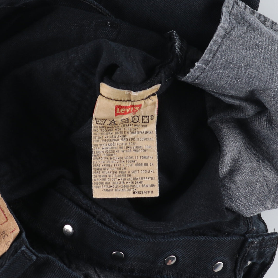 90'S Levi's 501 Euro model piece dyed black denim straight denim pants made in England men's w33 /eaa446012