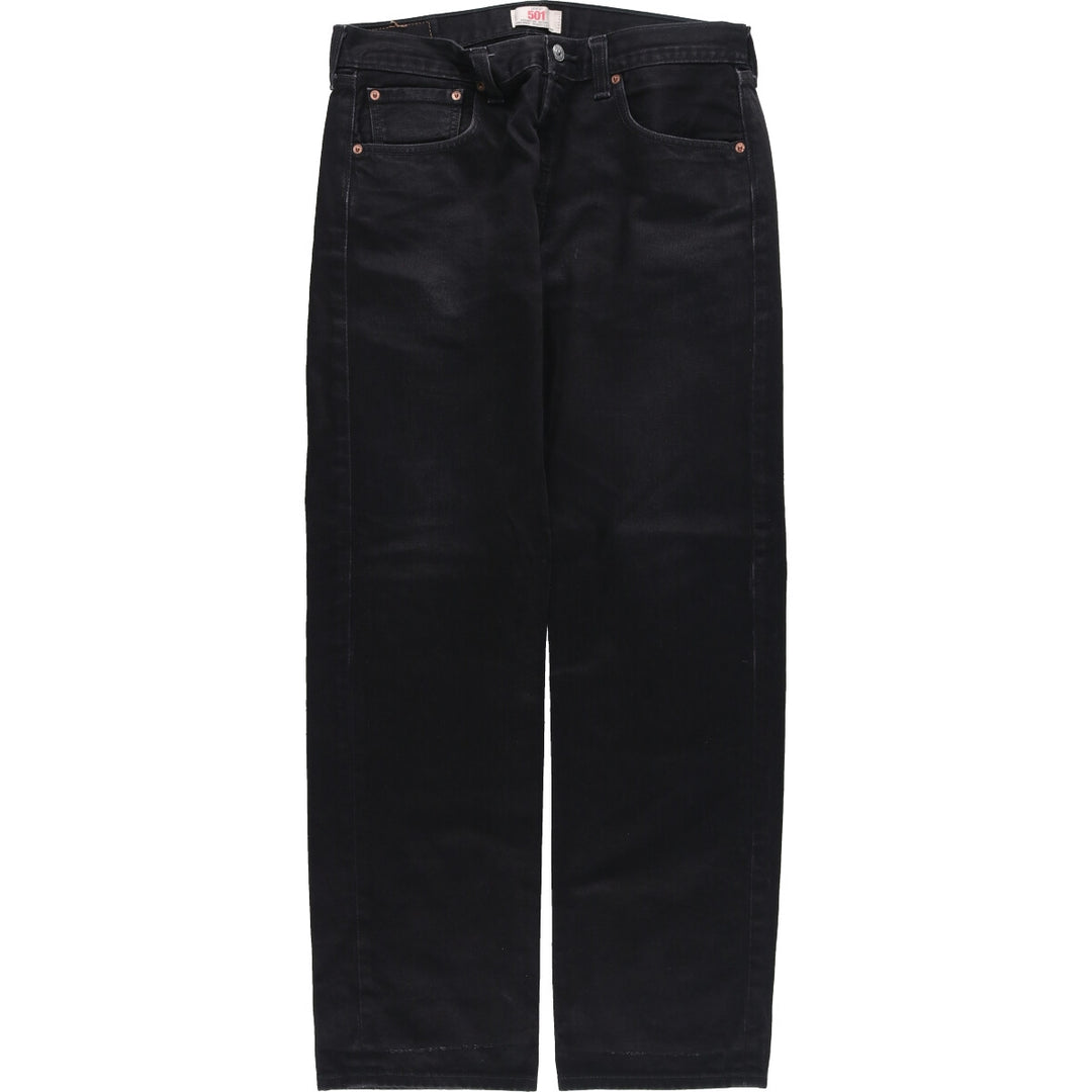 Levi's Levi's 501 STRAIGHT LEG BUTTON-FLY Black Denim Straight Denim Pants Men's w35 / eaa446017