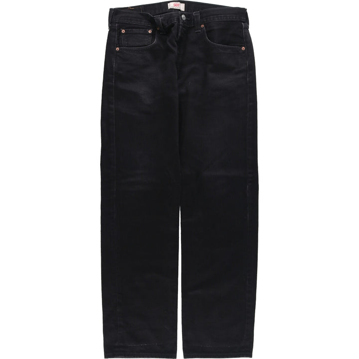 Levi's Levi's 501 STRAIGHT LEG BUTTON-FLY Black Denim Straight Denim Pants Men's w35 / eaa446017