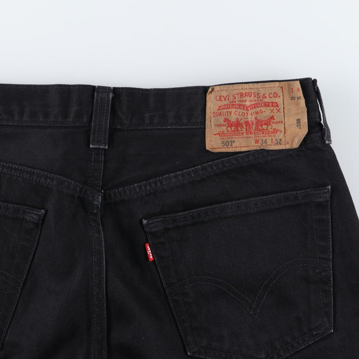 Levi's Levi's 501 STRAIGHT LEG BUTTON-FLY Black Denim Straight Denim Pants Men's w35 / eaa446017