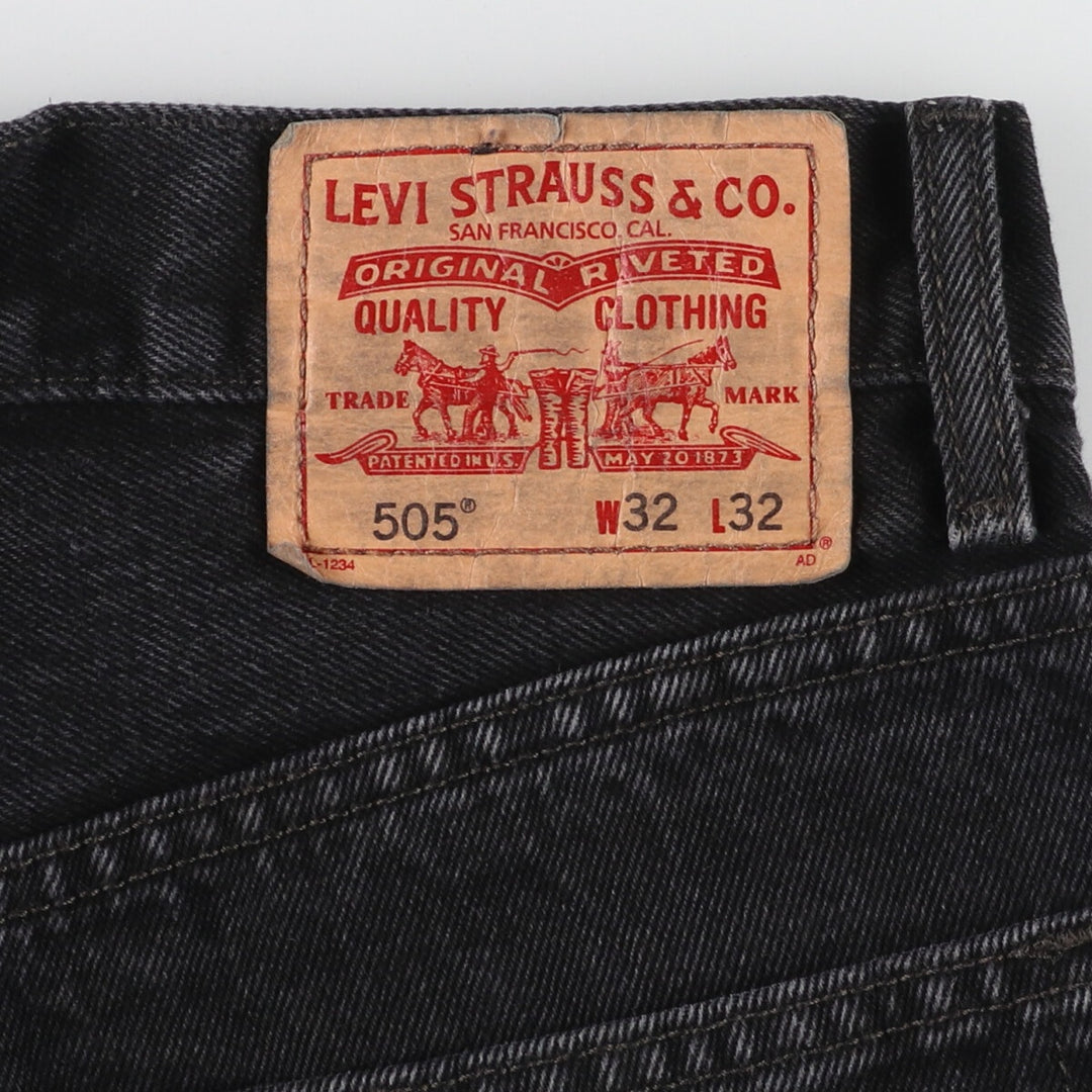 Levi's 505 REGULAR FIT black denim tapered denim pants men's w34 / eaa446120