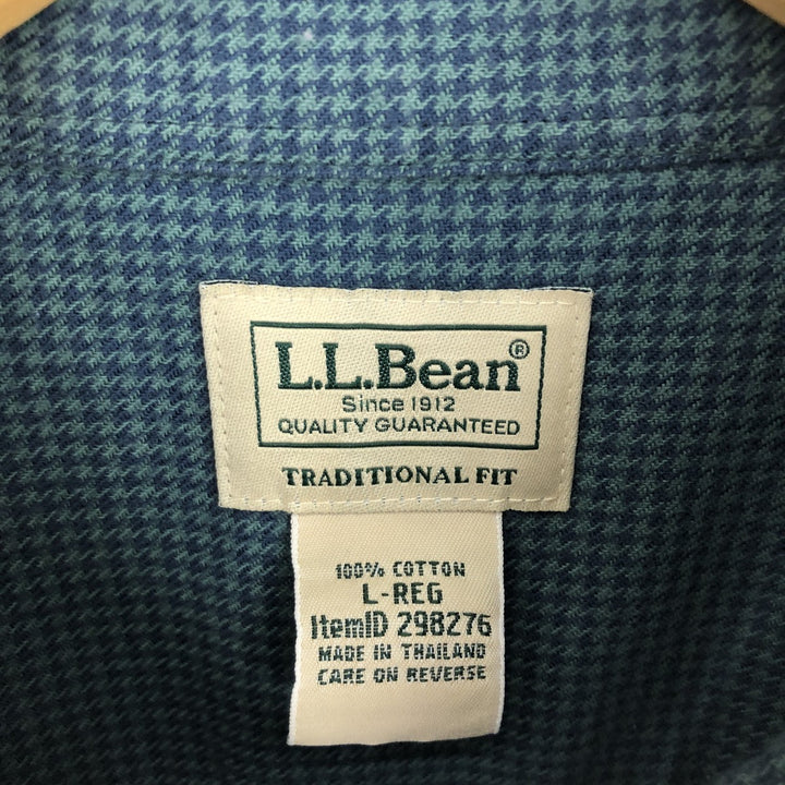 LLBean Long Sleeve Button Down Flannel Check Shirt Men's L /eaa446236