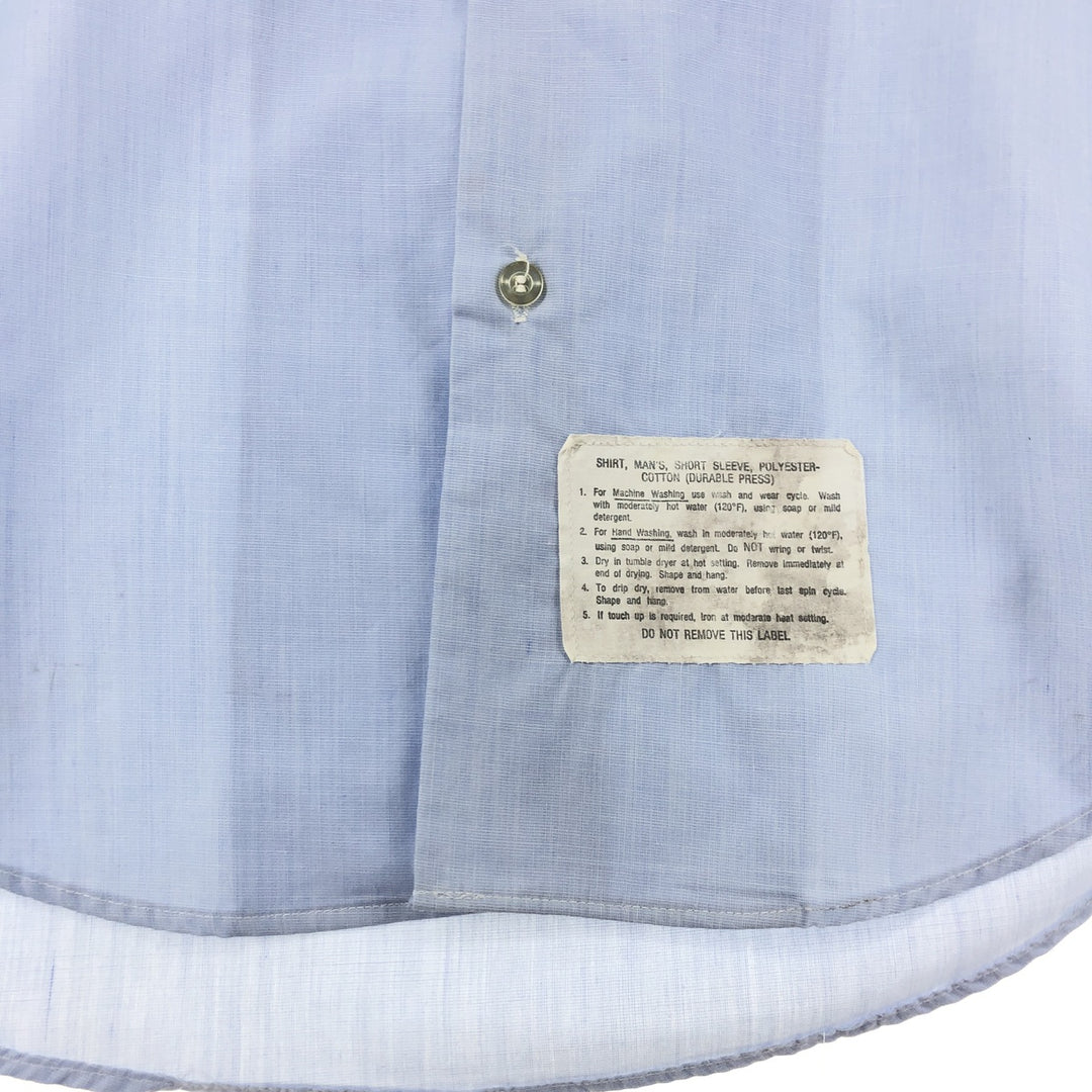 1970'S US military genuine open collar short sleeve military shirt made in USA size 16 men's L vintage /eaa446262
