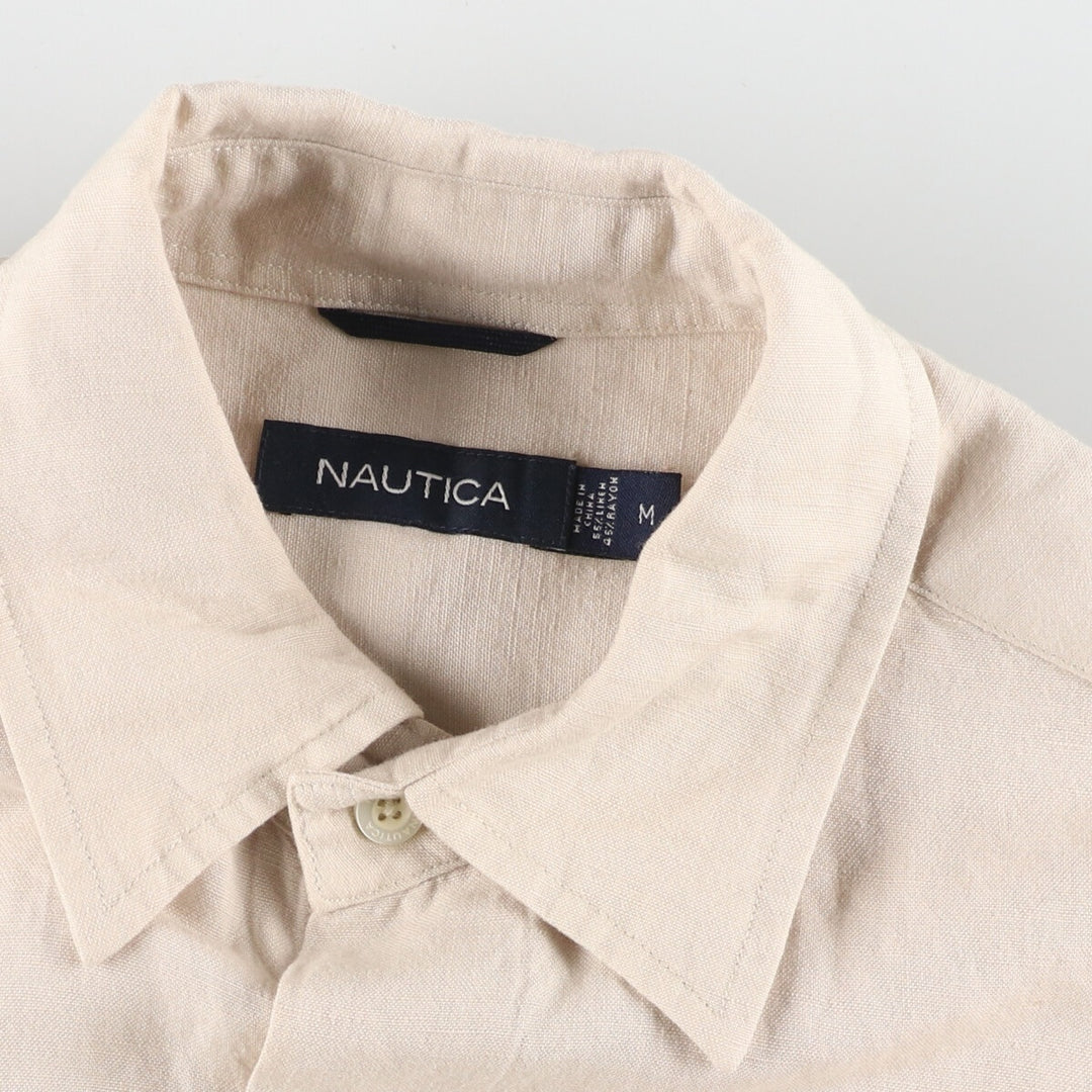 NAUTICA Short Sleeve Linen x Rayon Shirt Men's M /eaa446306