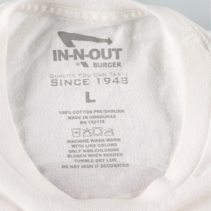 IN-N-OUT BURGER Back Print Advertising T-Shirt Men's L /eaa446349