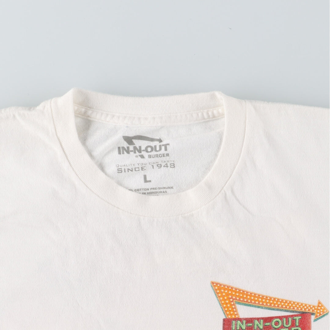 IN-N-OUT BURGER Back Print Advertising T-Shirt Men's L /eaa446349