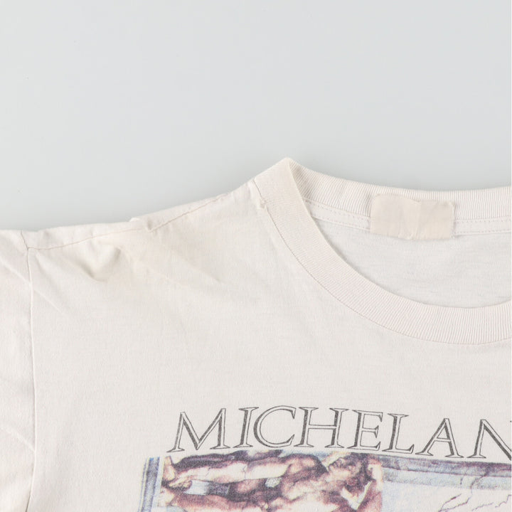~90'S MICHELANGELO The Creation of Adam Art T-shirt Men's M Vintage /eaa446460
