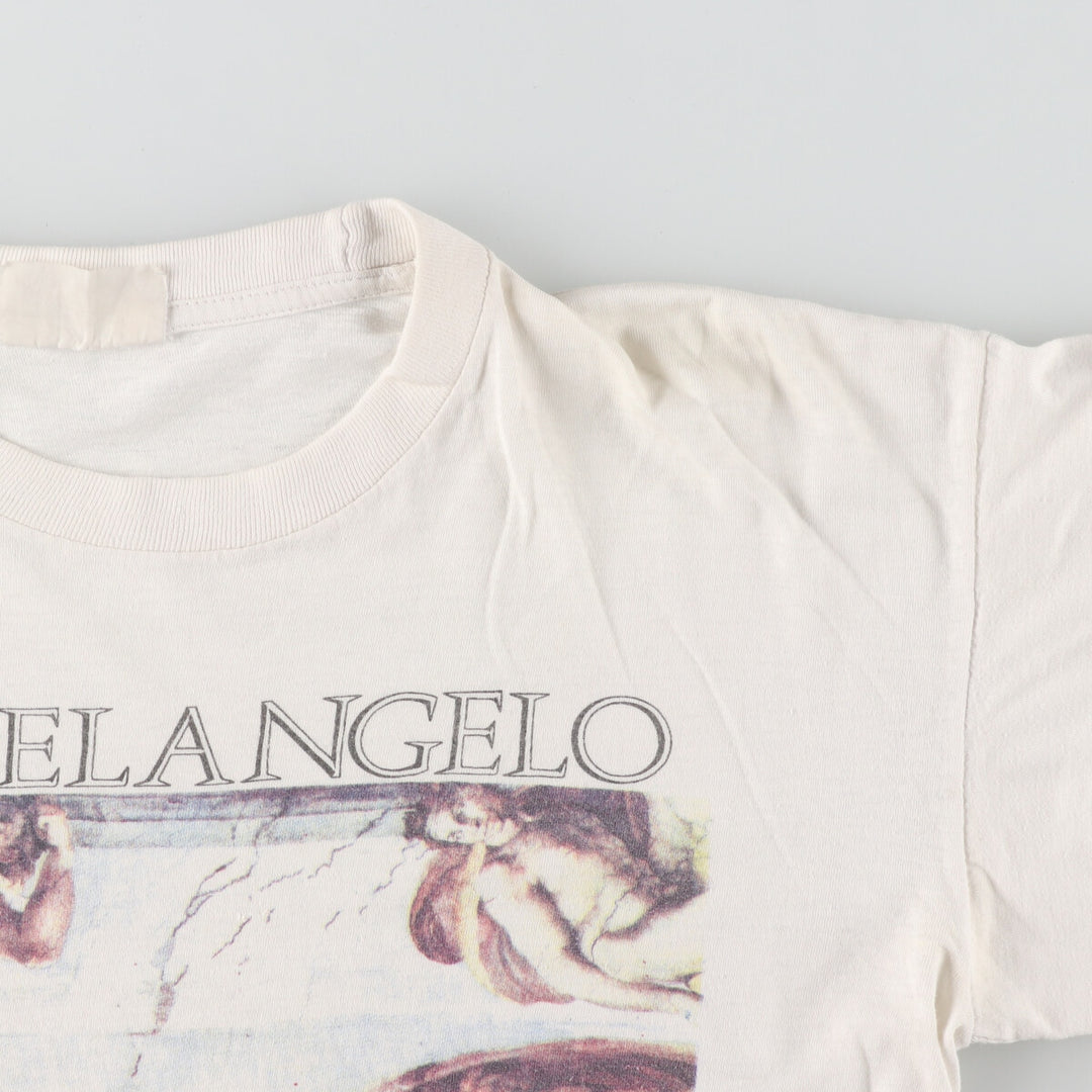 ~90'S MICHELANGELO The Creation of Adam Art T-shirt Men's M Vintage /eaa446460