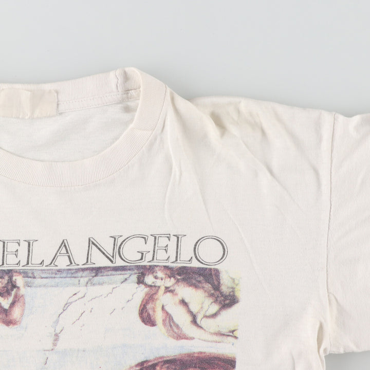 ~90'S MICHELANGELO The Creation of Adam Art T-shirt Men's M Vintage /eaa446460