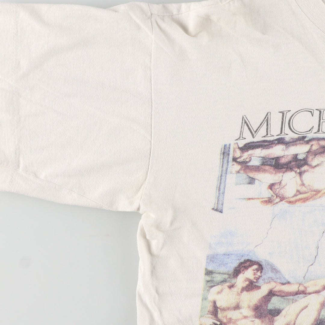 ~90'S MICHELANGELO The Creation of Adam Art T-shirt Men's M Vintage /eaa446460