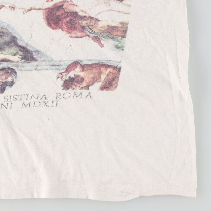 ~90'S MICHELANGELO The Creation of Adam Art T-shirt Men's M Vintage /eaa446460