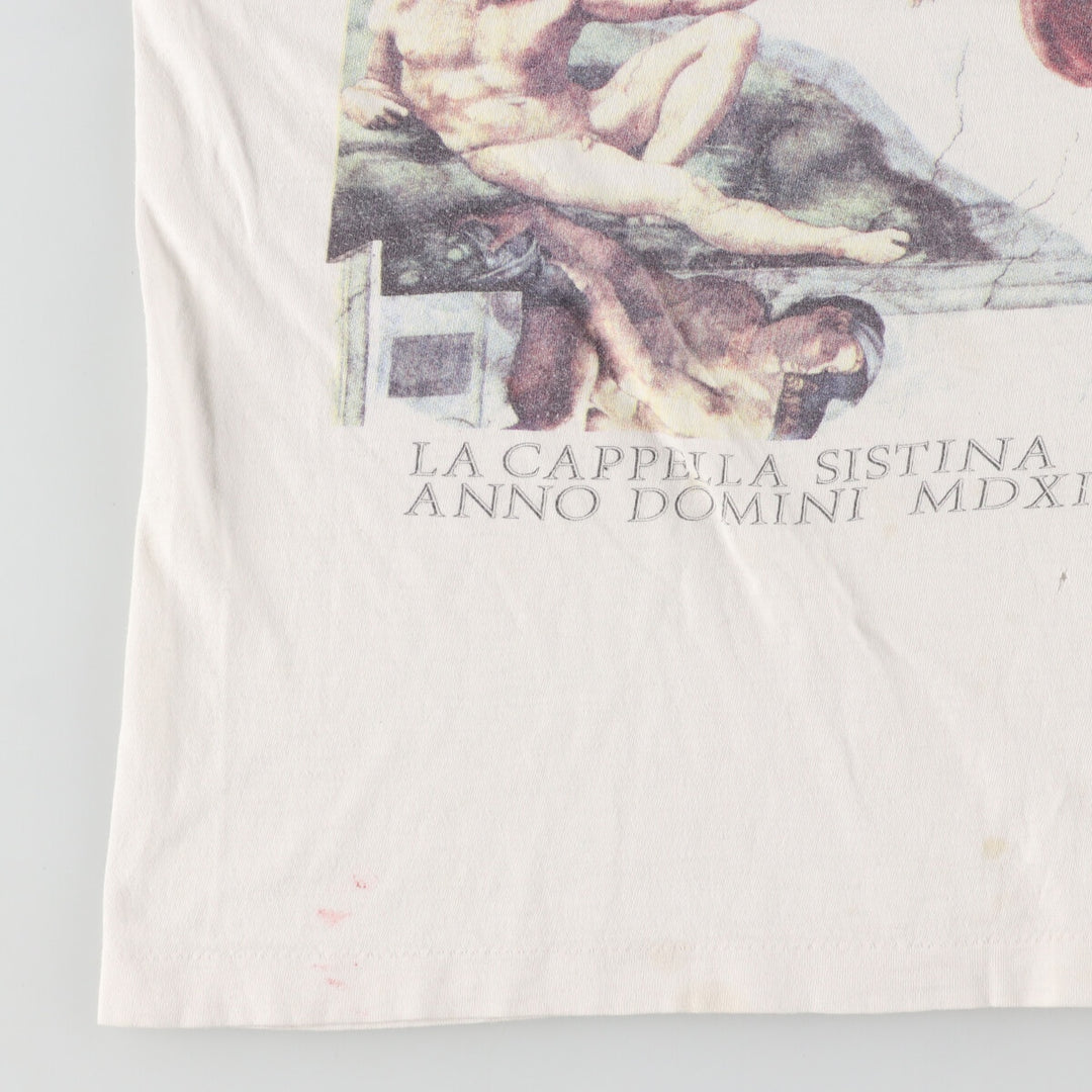 ~90'S MICHELANGELO The Creation of Adam Art T-shirt Men's M Vintage /eaa446460