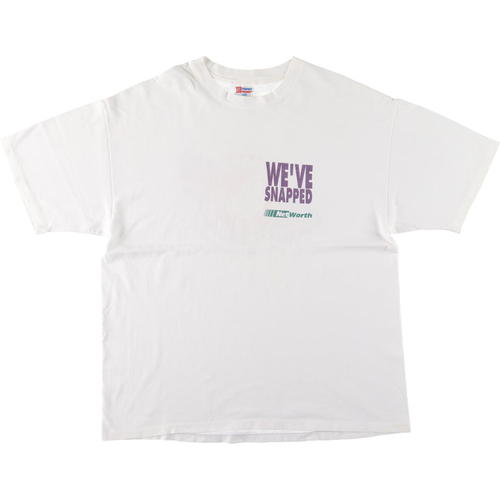 00'S Hanes HEAVYWEIGHT Printed T-shirt Men's XL Vintage /eaa446667