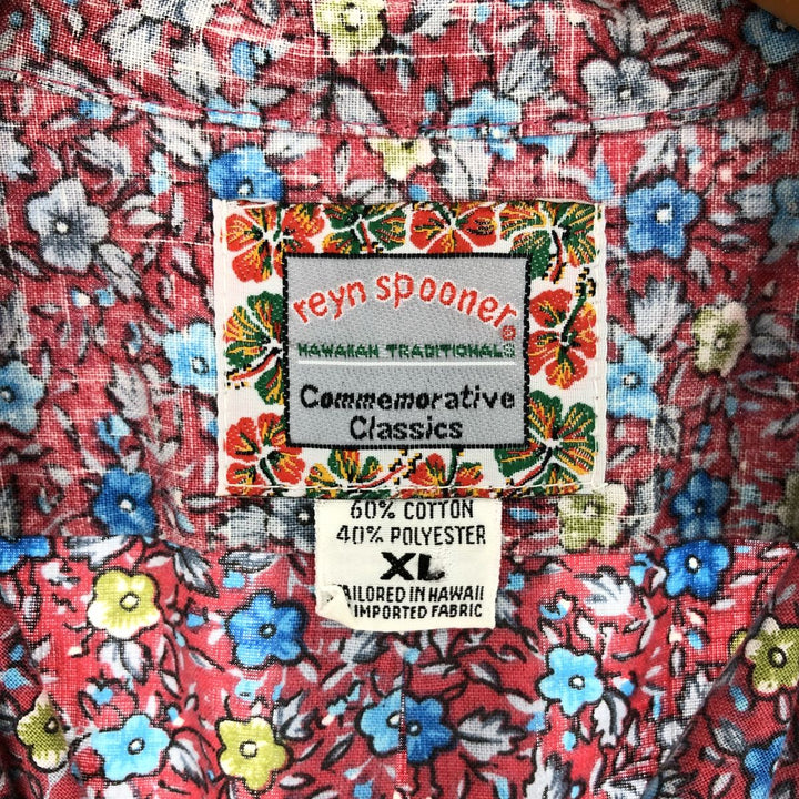 Reyn Spooner COMMEMORATIVE CLASSICS Hibiscus Pattern Hawaiian Aloha Shirt Made in Hawaii Men's XL /eaa446754