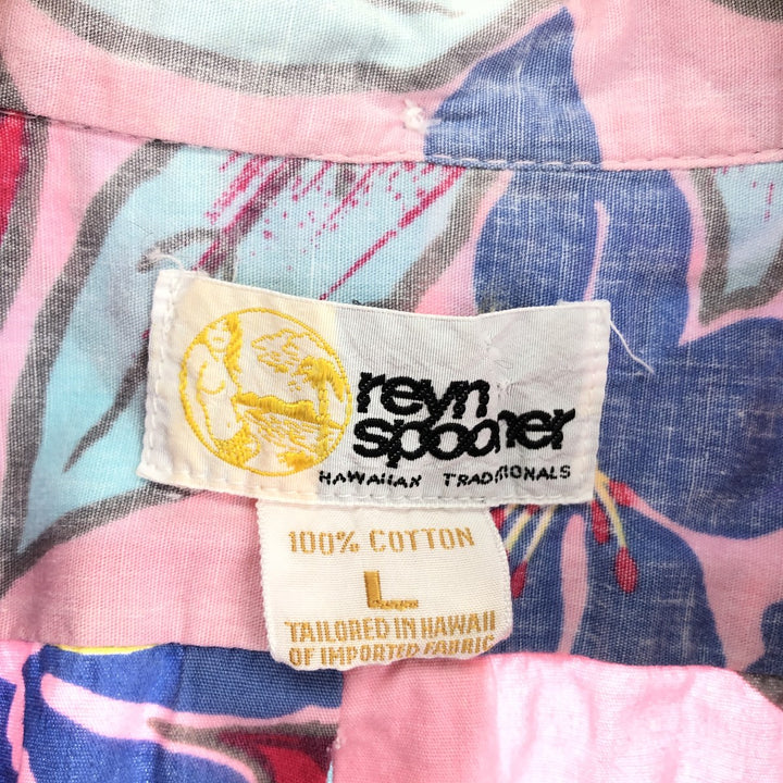 80'S Reyn Spooner Gold Tag Nude Tag Hibiscus Pattern Pullover Aloha Shirt Men's L Vintage /eaa446764