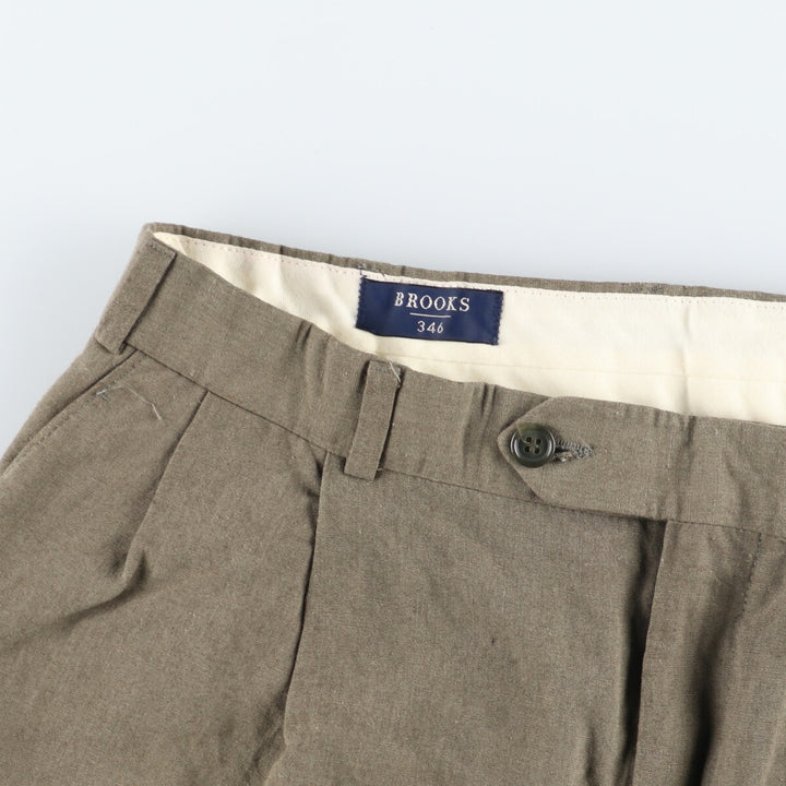 Brooks Brothers 346 Two-pleat Linen Pants Slacks Made in Canada Men's W36 / eaa447013