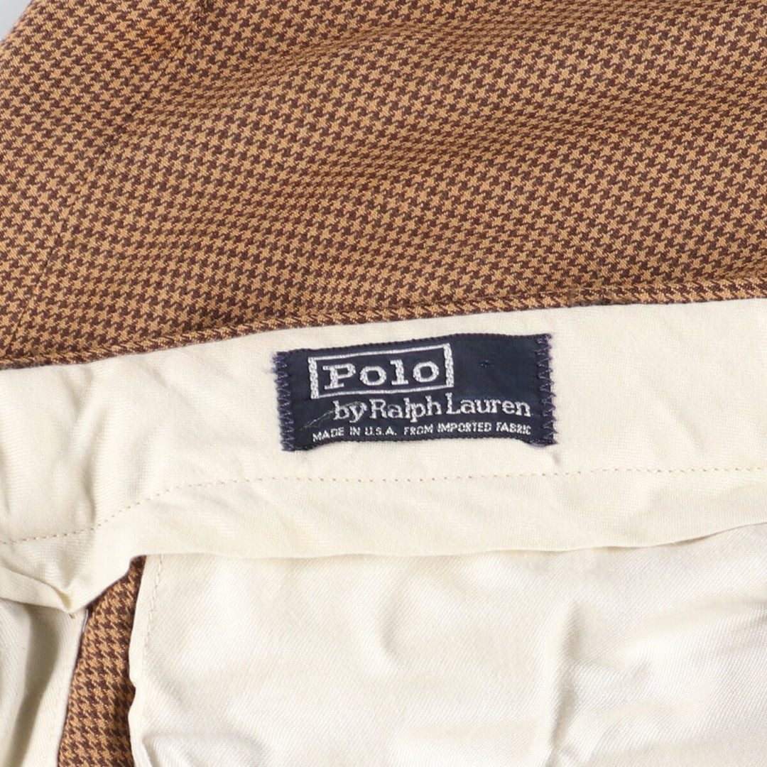 90'S POLO by Ralph Lauren Houndstooth Pattern Two-pleat Slacks Pants Made in USA Men's W36 Vintage /eaa447058