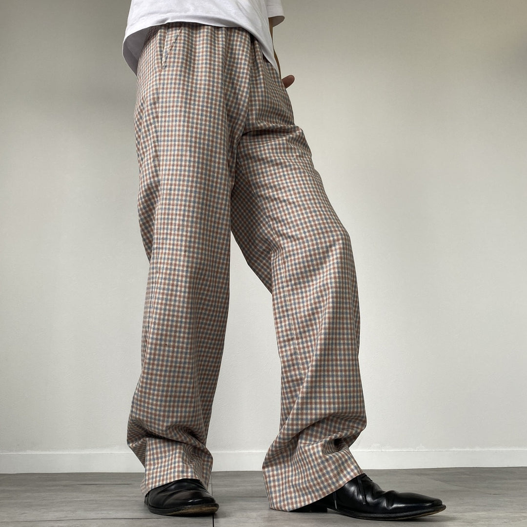 70'S Hickey-Freeman Check Pattern Slacks Pants Men's W35 Vintage /eaa447077