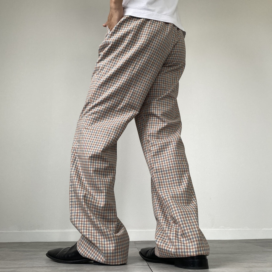 70'S Hickey-Freeman Check Pattern Slacks Pants Men's W35 Vintage /eaa447077