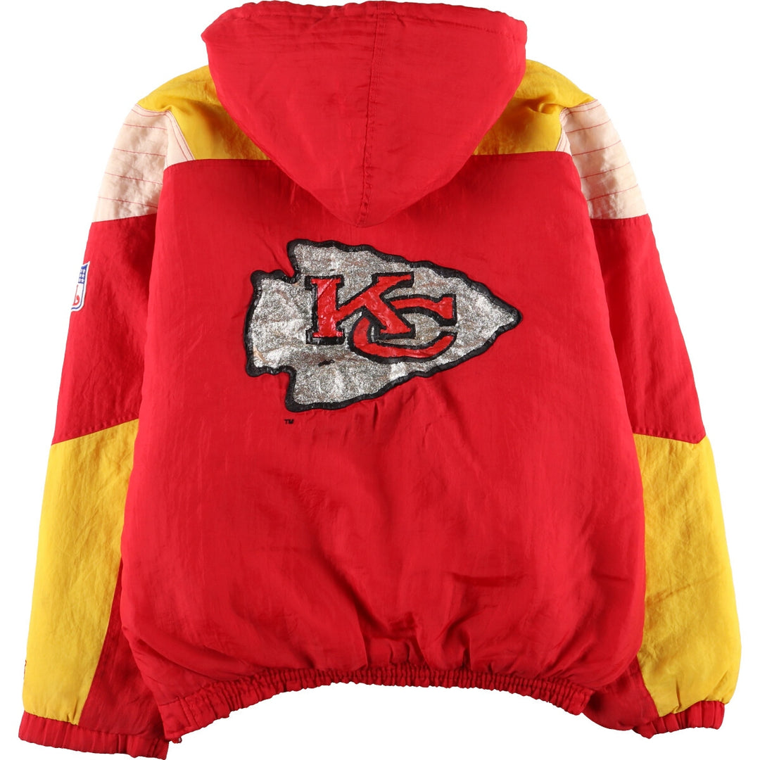 90'S Starter Kansas City Chiefs Back Logo Half Zip Padded Anorak Parka Men's XL Vintage /eaa447367