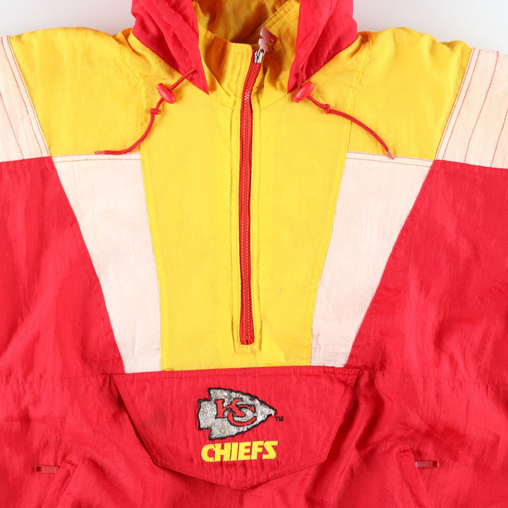 90'S Starter Kansas City Chiefs Back Logo Half Zip Padded Anorak Parka Men's XL Vintage /eaa447367