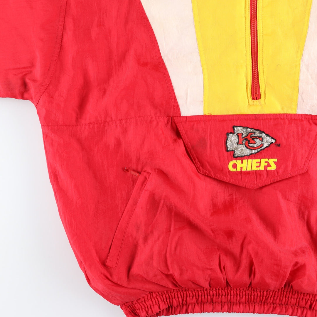 90'S Starter Kansas City Chiefs Back Logo Half Zip Padded Anorak Parka Men's XL Vintage /eaa447367