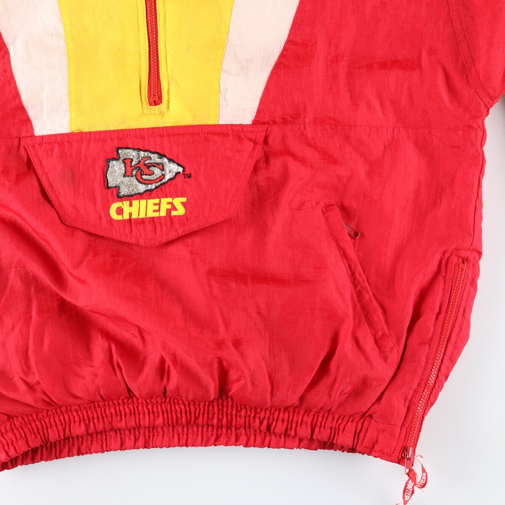 90'S Starter Kansas City Chiefs Back Logo Half Zip Padded Anorak Parka Men's XL Vintage /eaa447367