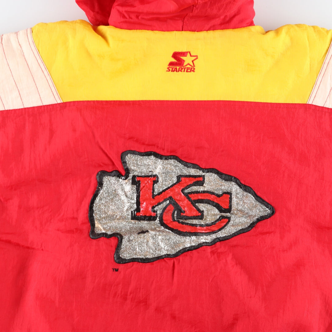 90'S Starter Kansas City Chiefs Back Logo Half Zip Padded Anorak Parka Men's XL Vintage /eaa447367