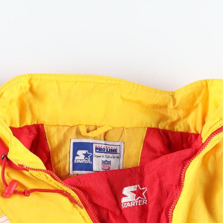 90'S Starter Kansas City Chiefs Back Logo Half Zip Padded Anorak Parka Men's XL Vintage /eaa447367