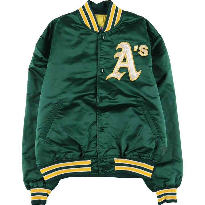 80's Starter MLB Oakland Athletics Padded Nylon Stadium Jacket Award Jacket Made in USA Men's L size /eaa447368