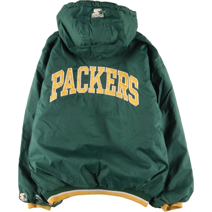 90'S Starter NFL Green Bay Packers Padded Anorak Parka Puffer Jacket Men's Medium Vintage /eaa447369