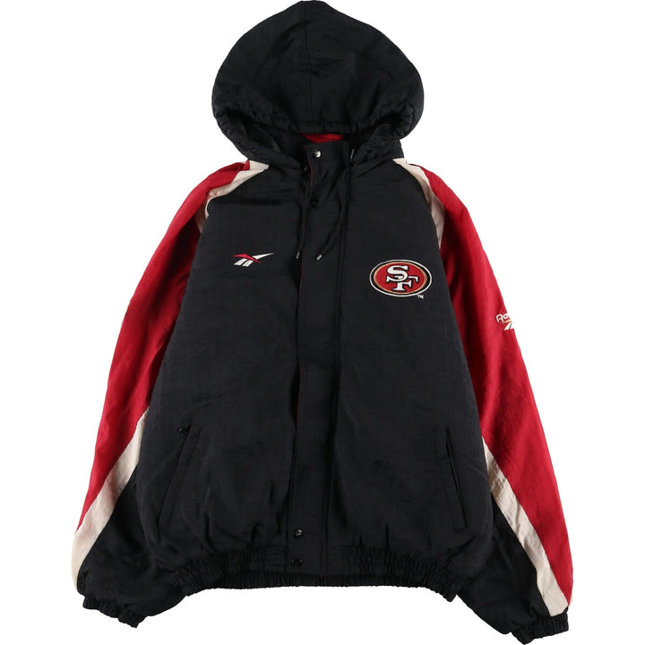 90'S Reebok NFL San Francisco 49ers back logo padded hoodie puffer jacket men's XL size /eaa447378