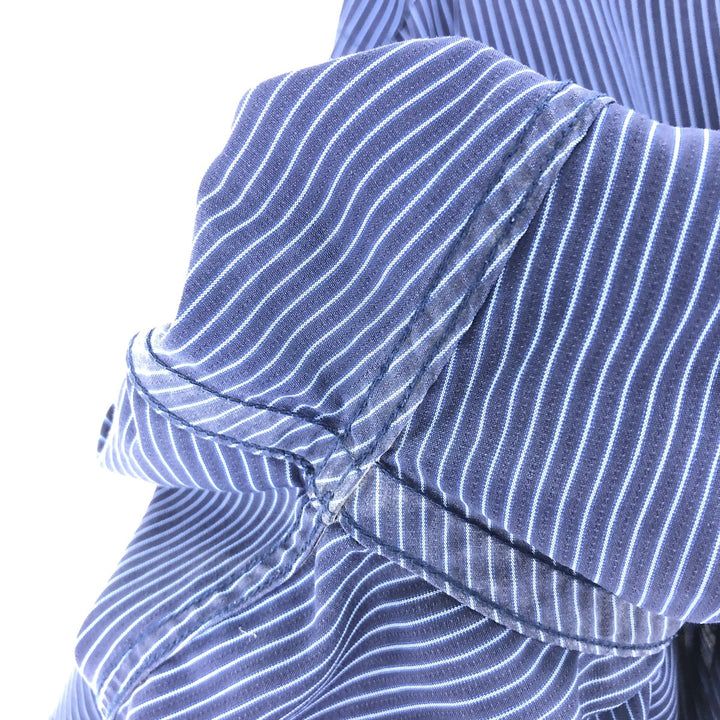 Calvin Klein NON-IRON Wide Collar Long Sleeve Cotton Striped Shirt Men's XL /eaa447422