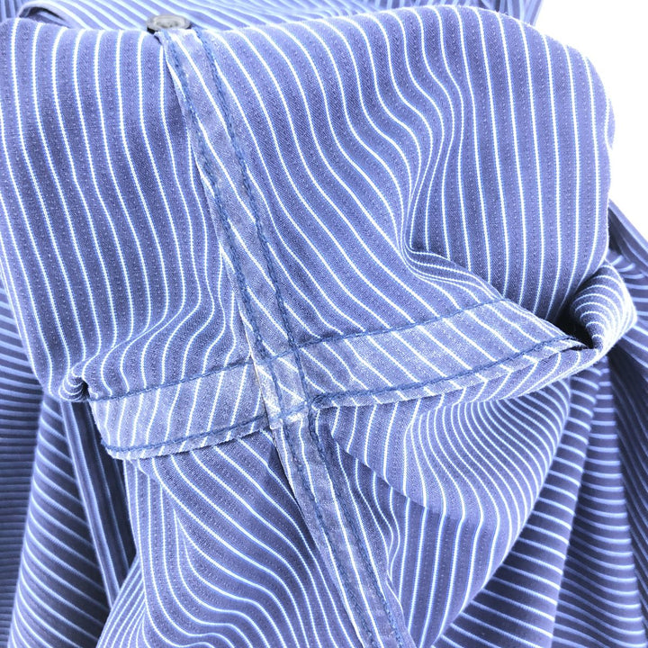 Calvin Klein NON-IRON Wide Collar Long Sleeve Cotton Striped Shirt Men's XL /eaa447422