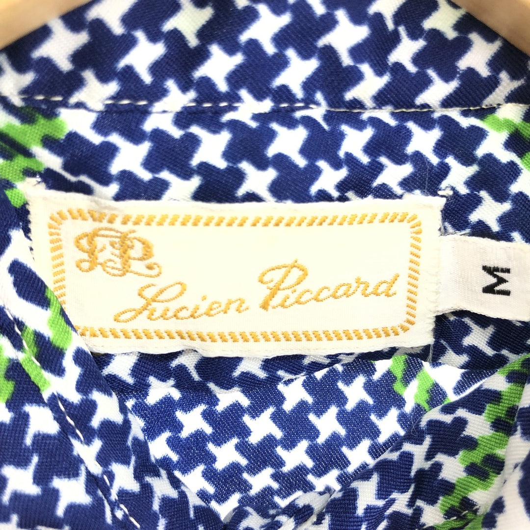 70'S LUCIEN PICCARD all-over print long sleeve polybox shirt men's M vintage /eaa447462