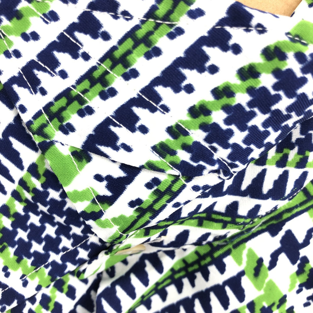 70'S LUCIEN PICCARD all-over print long sleeve polybox shirt men's M vintage /eaa447462