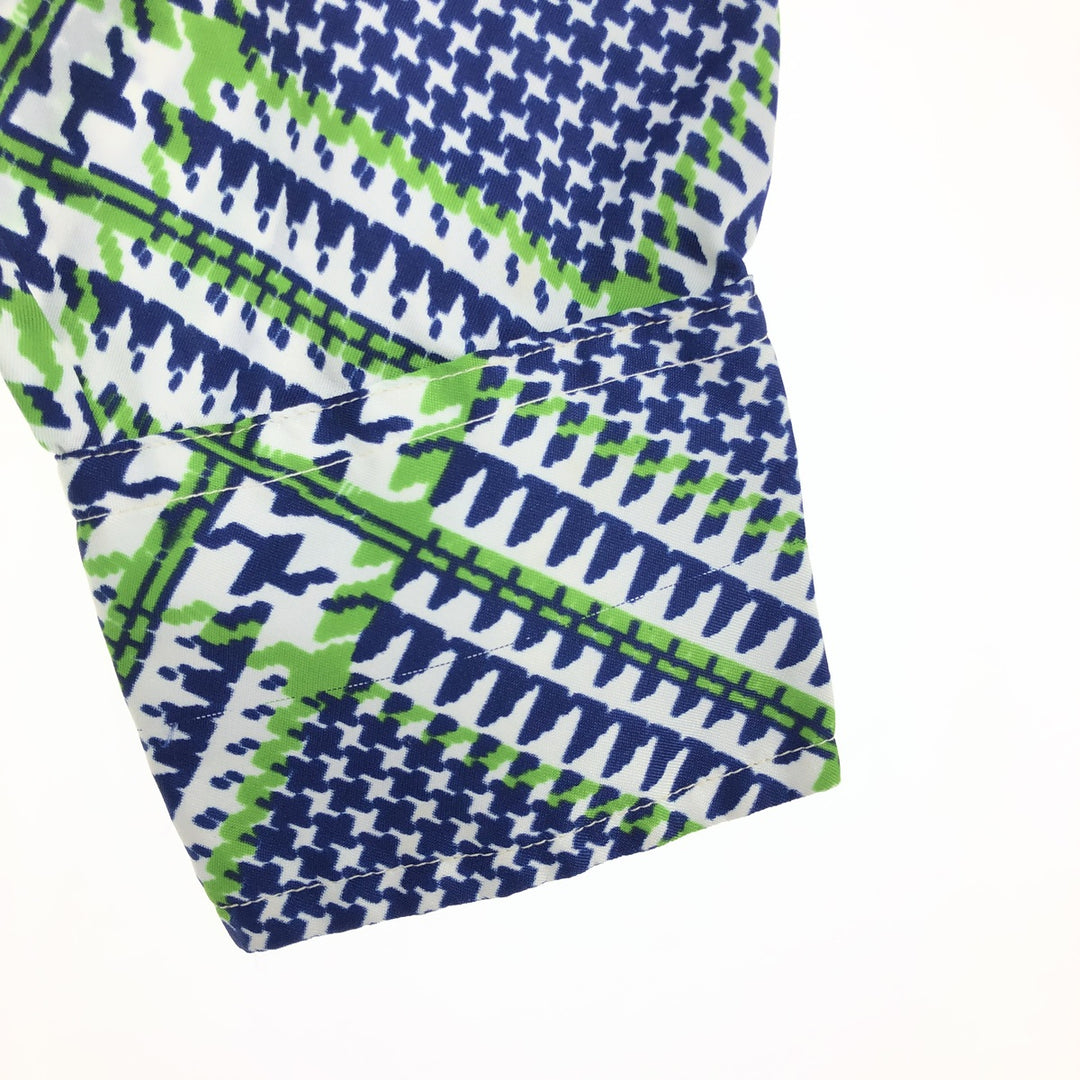 70'S LUCIEN PICCARD all-over print long sleeve polybox shirt men's M vintage /eaa447462