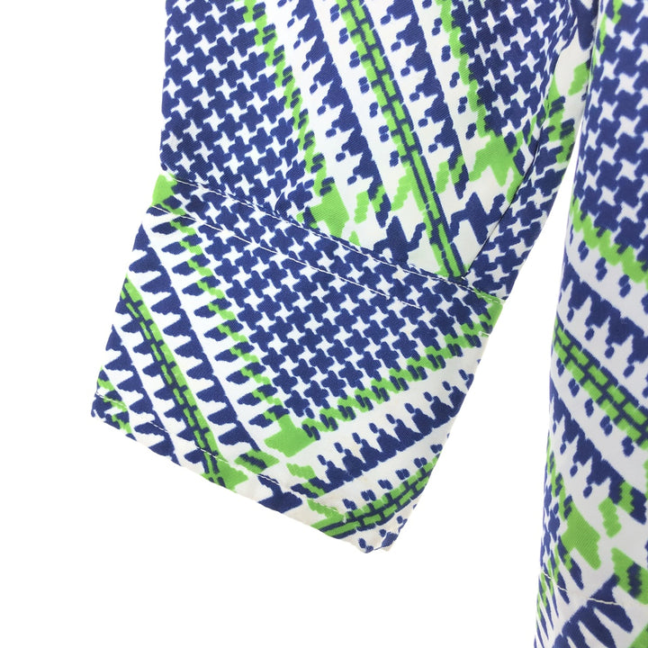 70'S LUCIEN PICCARD all-over print long sleeve polybox shirt men's M vintage /eaa447462