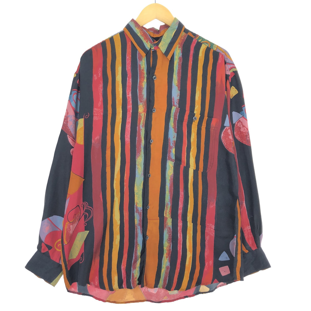 GOOUCH All-over Print Long Sleeve Silk Shirt Men's M /eaa447463