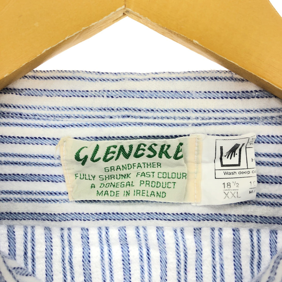 80'S GLENESKE Grandpa Shirt Made in Ireland Men's XXL Vintage /eaa447480