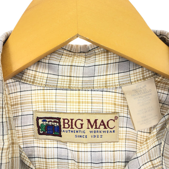 90'S BIG MAC Long Sleeve Check Shirt Made in USA Men's M Vintage /eaa447481