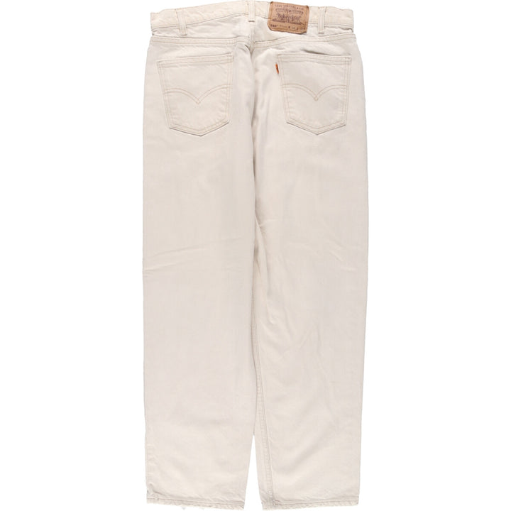 90'S Levi's 550 Relaxed Fit White Denim Tapered Denim Pants Made in USA W34 Vintage /eaa447604