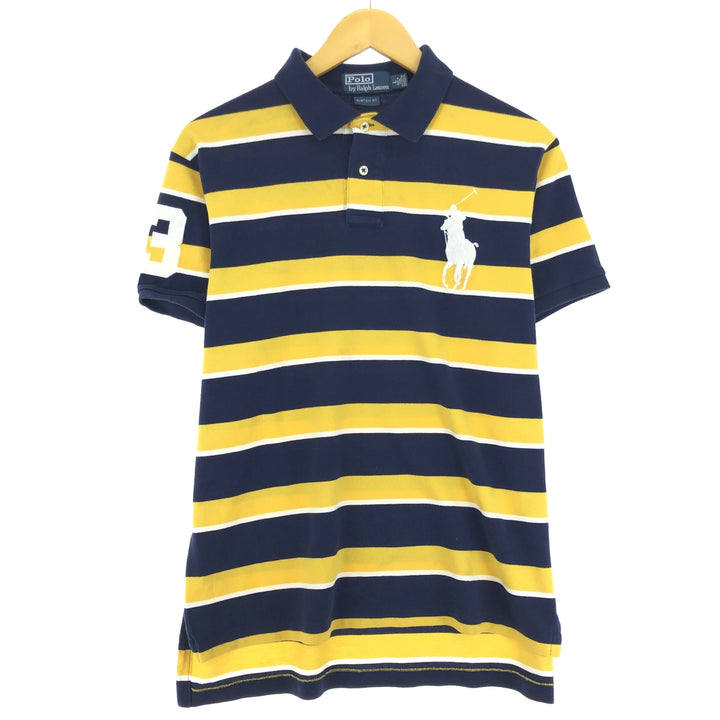 Ralph Lauren POLO by Ralph Lauren CUSTOM FIT Big Pony Short Sleeve Striped Polo Shirt Men's L /eaa447737