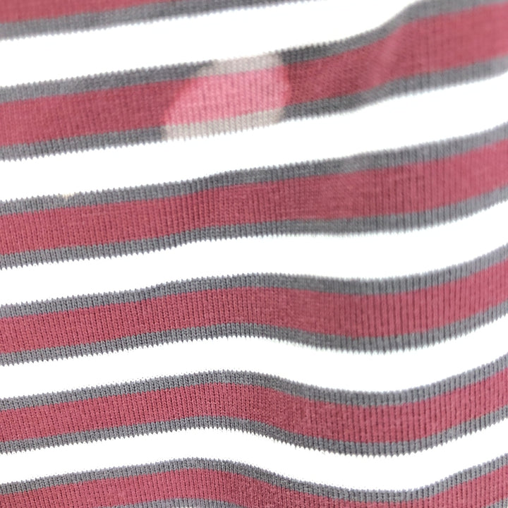 00'S adidas CLIMALITE short sleeve striped polo shirt men's L cotton wine-red Vintage Second Hand